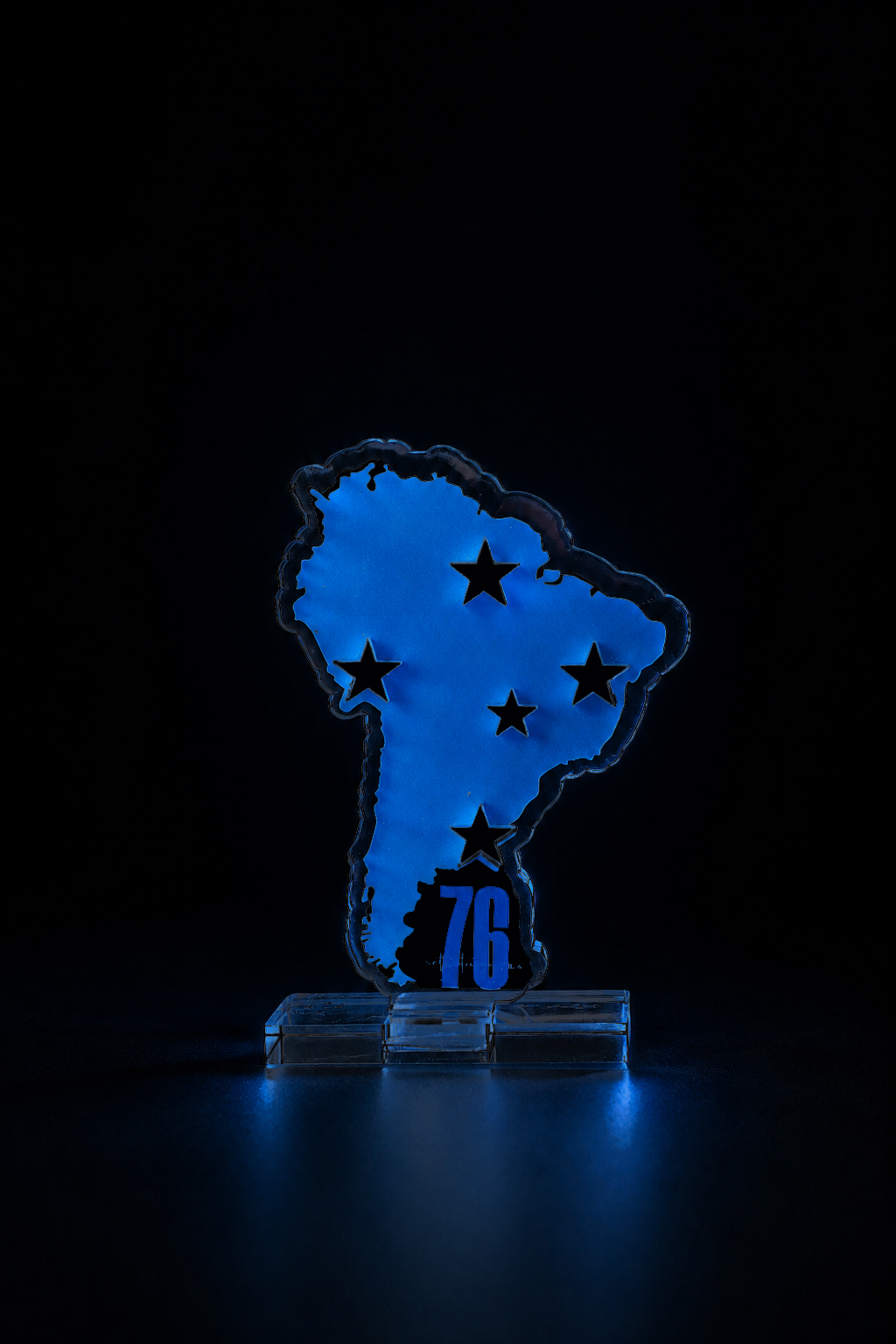 Totem Libertadores 1976 em acrílico - Produto Oficial Cruzeiro E.C.